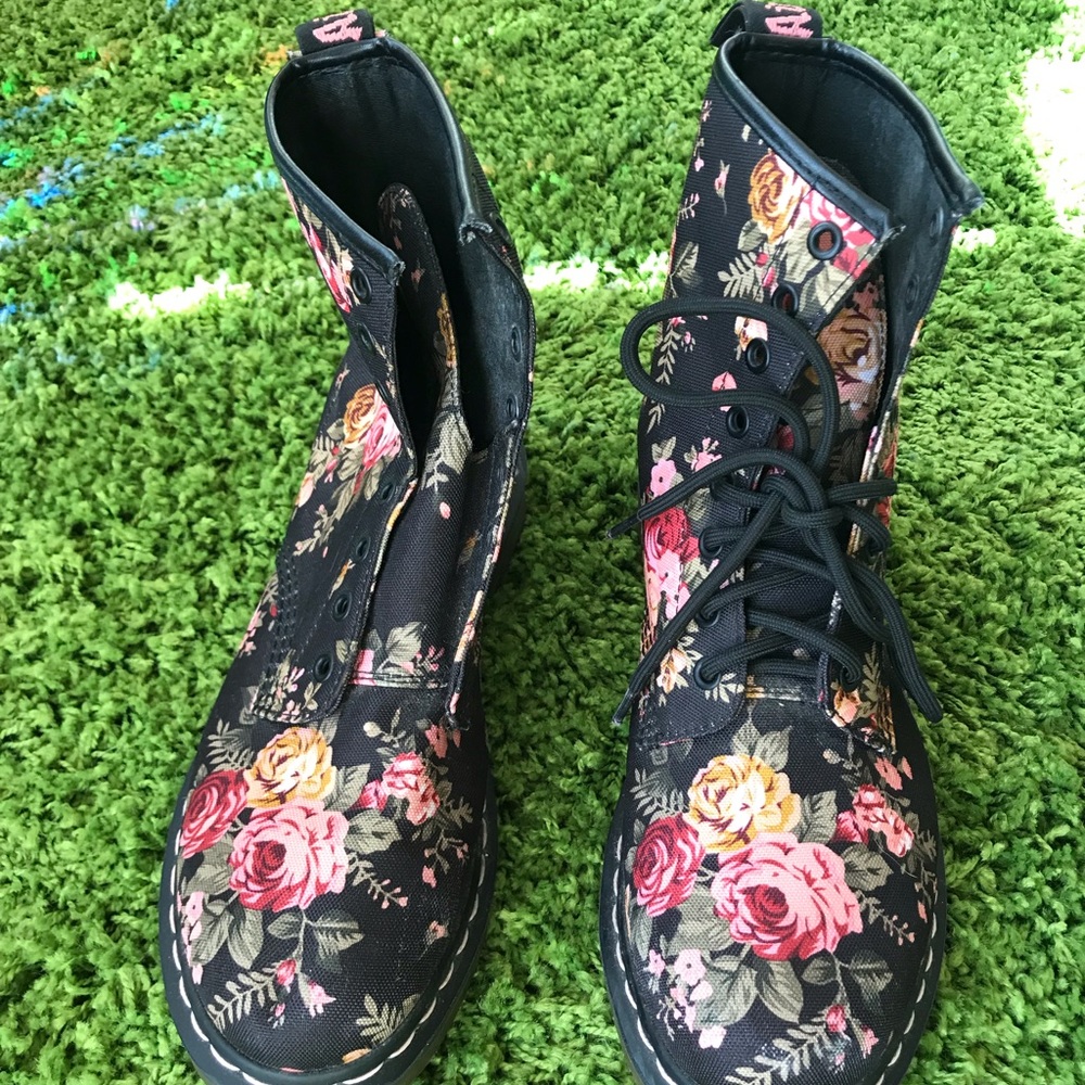 Brand new never worn floral doc martens